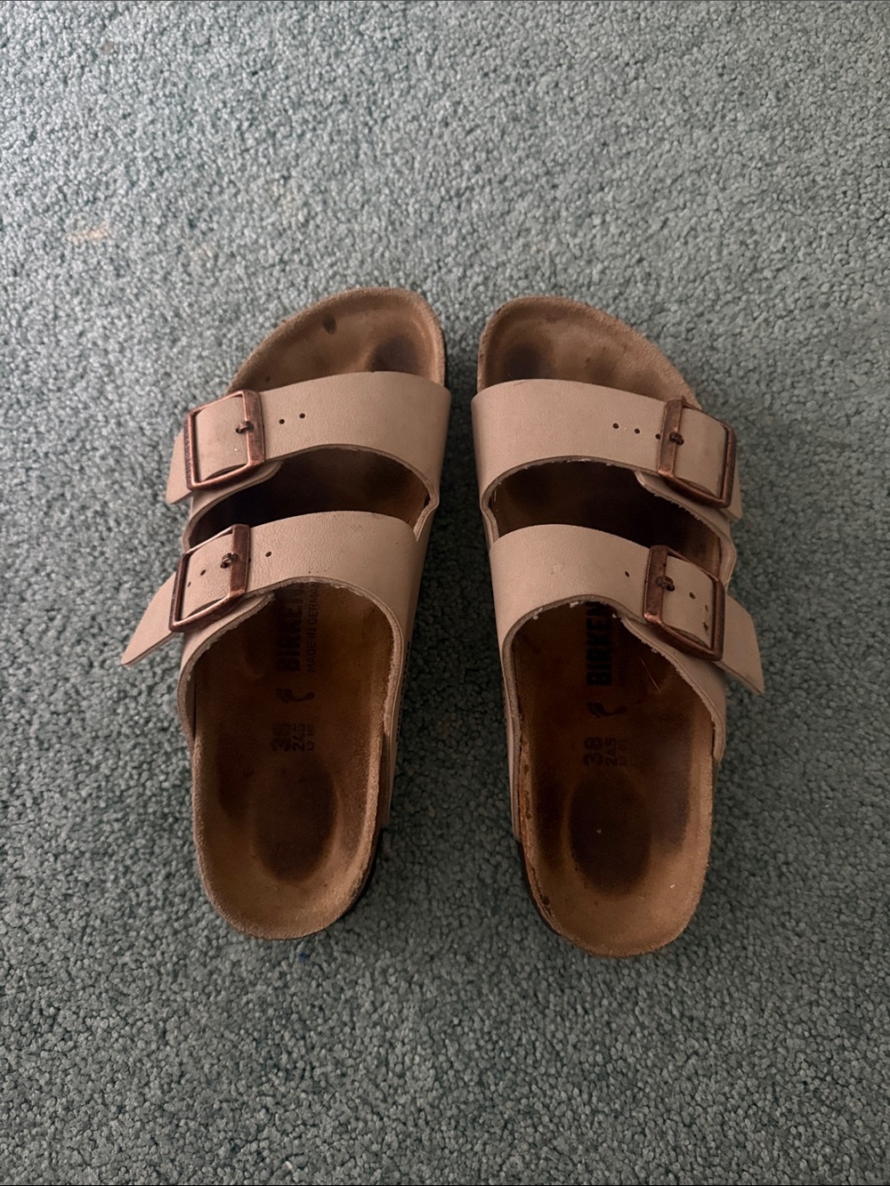 Classic Double Strap Birkenstocks in Light Beige